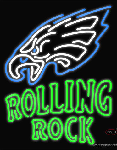 Custom Rolling Rock Philadelphia Eagles Real Neon Glass Tube Neon Sign 