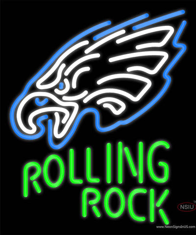 Custom Rolling Rock Philadelphia Eagles Real Neon Glass Tube Neon Sign 