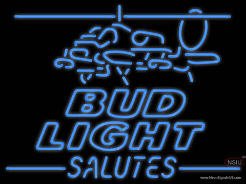 Custom Salutes Bud Light Logo Real Neon Glass Tube Neon Sign 