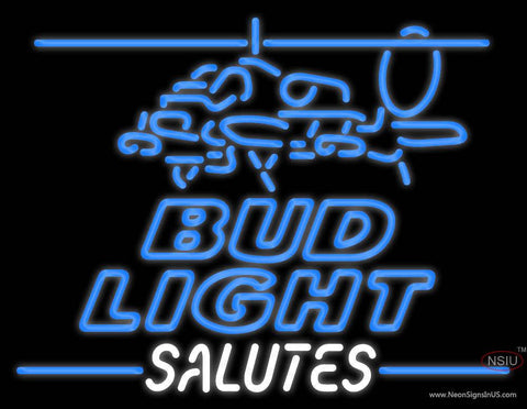 Custom Salutes Bud Light Logo Real Neon Glass Tube Neon Sign