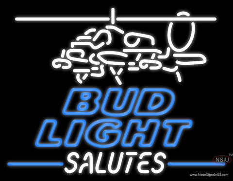 Custom Salutes Bud Light Logo Real Neon Glass Tube Neon Sign