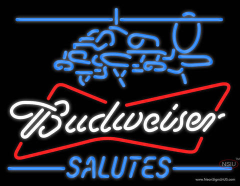 custom Salutes Budweiser Logo Real Neon Glass Tube Neon Sign