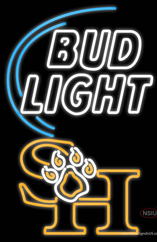 Custom Sam Houston State Bearkats Bud Light Real Neon Glass Tube Neon Sign 