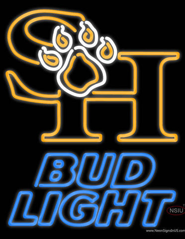 Custom Sam Houston State Bearkats Bud Light Real Neon Glass Tube Neon Sign 
