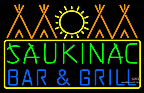 Custom Saukinac Bar And Grill Logo Neon Sign  