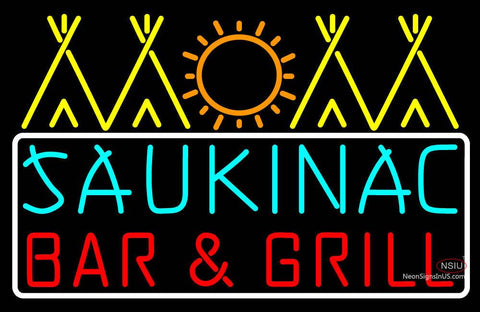 Custom Saukinac Bar And Grill Logo Neon Sign  