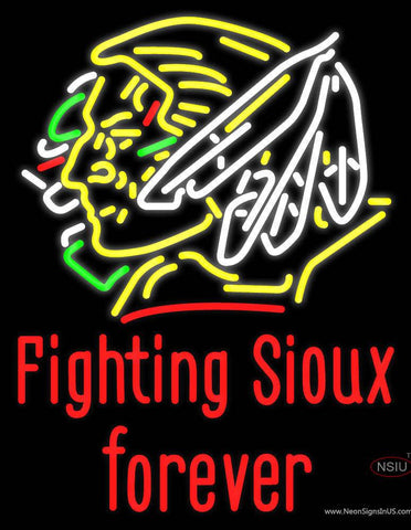 Custom Sheila Gemar Fighting Sioux Real Neon Glass Tube Neon Sign