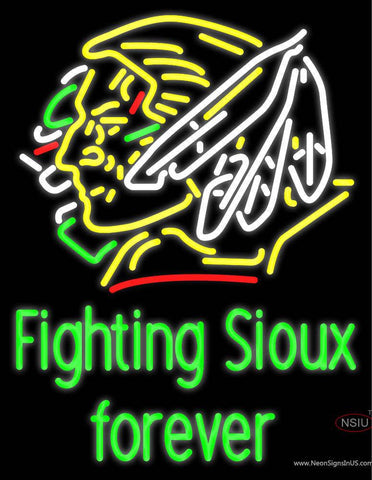 Custom Sheila Gemar Fighting Sioux Real Neon Glass Tube Neon Sign 