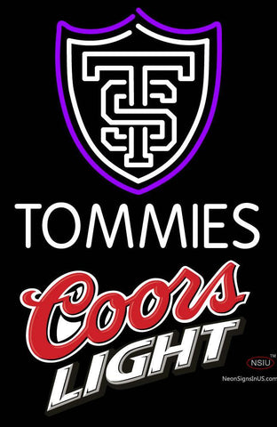 Custom St Thomas Tommies And Coors Light Logo Neon Sign  