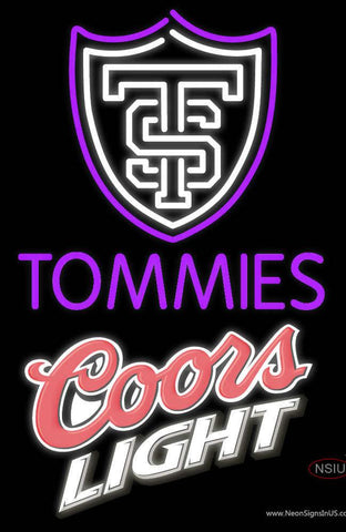 Custom St Thomas Tommies And Coors Light Logo Real Neon Glass Tube Neon Sign 