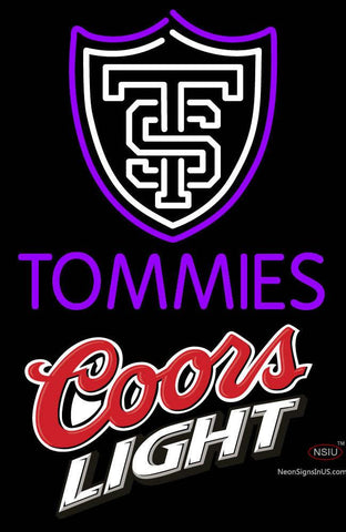 Custom St Thomas Tommies And Coors Light Logo Neon Sign  