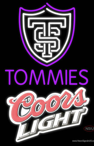 Custom St Thomas Tommies And Coors Light Logo Real Neon Glass Tube Neon Sign 
