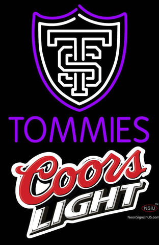 Custom St Thomas Tommies And Coors Light Logo Neon Sign  