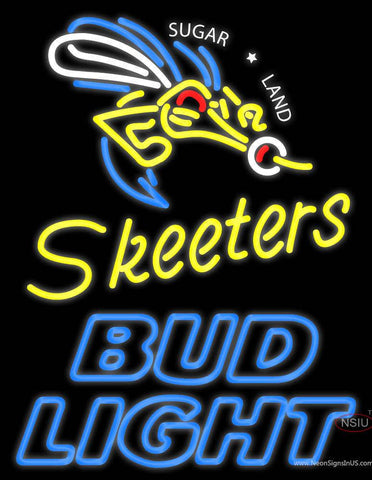 Custom Sugar Land Skeeters Bud Light Real Neon Glass Tube Neon Sign 