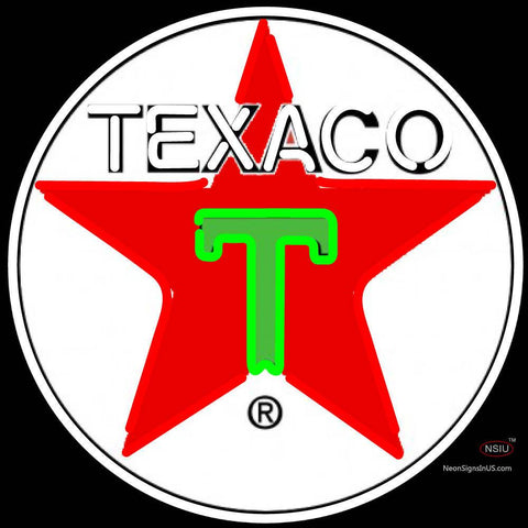 Texaco Logo Gasoline Neon Sign 