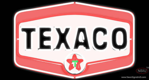 Texaco Gasoline Logo Real Neon Glass Tube Neon Sign 