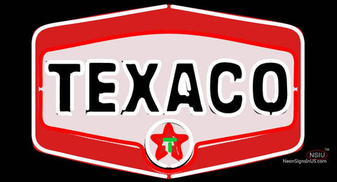 Texaco Gasoline Logo Neon Sign 