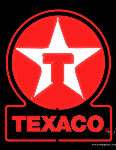 Texaco Logo Real Neon Glass Tube Neon Sign 