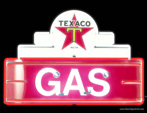 Texaco Logo Gas Real Neon Glass Tube Neon Sign 