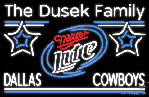 Custom The Dusek Family Dallas Cowboys Real Neon Glass Tube Neon Sign