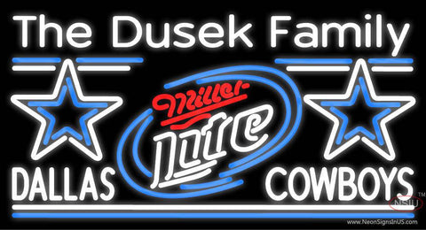 Custom The Dusek Family Dallas Cowboys Real Neon Glass Tube Neon Sign 7