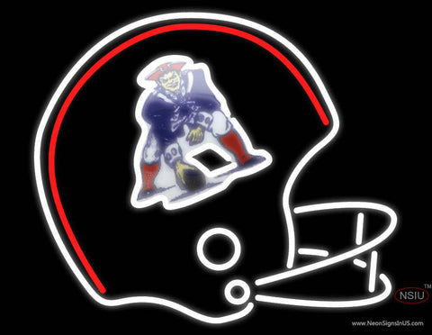 Custom Throwback Two Bar Facemask Style Helmet Pat Patriot Real Neon Glass Tube Neon Sign