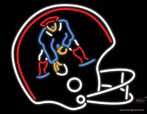 Custom Throwback Two Bar Facemask Style Helmet Pat Patriot Real Neon Glass Tube Neon Sign