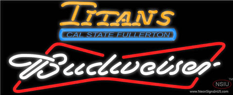 Custom Titans Cal State Fullerton With Budweiser Real Neon Glass Tube Neon Sign