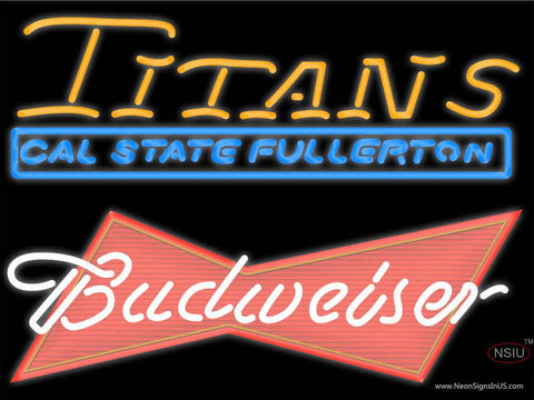 Custom Titans Cal State Fullerton With Budweiser Real Neon Glass Tube Neon Sign 7