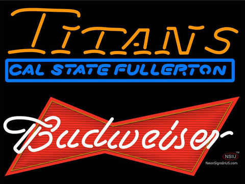 Custom Titans Cal State Fullerton With Budweiser Neon Sign 7
