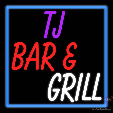 Custom Tj Bar And Grill Real Neon Glass Tube Neon Sign