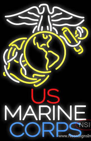 Custom Us Marines Corps Real Neon Glass Tube Neon Sign 