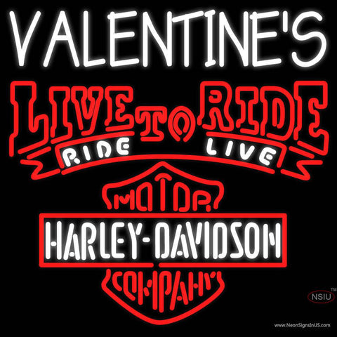 Custom Valentines Harley Davidson Live To Ride Ride To Live Real Neon Glass Tube Neon Sign 