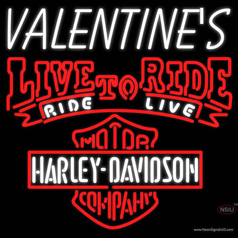 Custom Valentines Harley Davidson Live To Ride Ride To Live Real Neon Glass Tube Neon Sign 