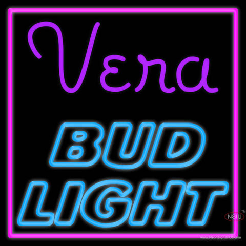 Custom Vera Bud Light Real Neon Glass Tube Neon Sign