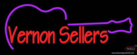 Custom Vernon Sellers With Guitar Real Neon Glass Tube Neon Sign 