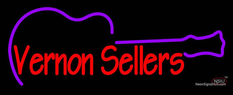 Custom Vernon Sellers With Guitar Neon Sign  