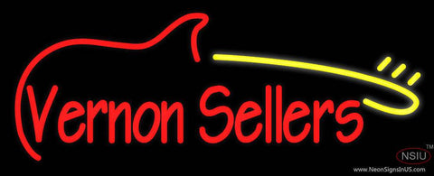 Custom Vernon Sellers With Guitar Real Neon Glass Tube Neon Sign