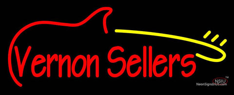 Custom Vernon Sellers With Guitar Neon Sign  