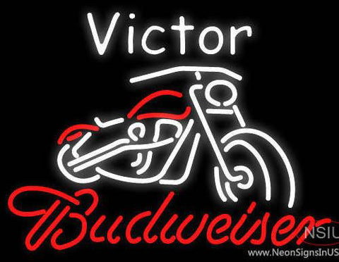 Custom Victor Budweiser Real Neon Glass Tube Neon Sign