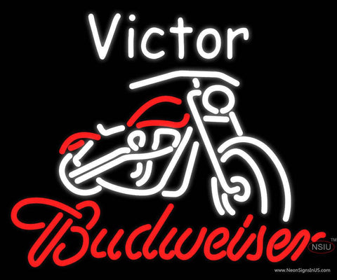 Custom Victor Budweiser Real Neon Glass Tube Neon Sign 