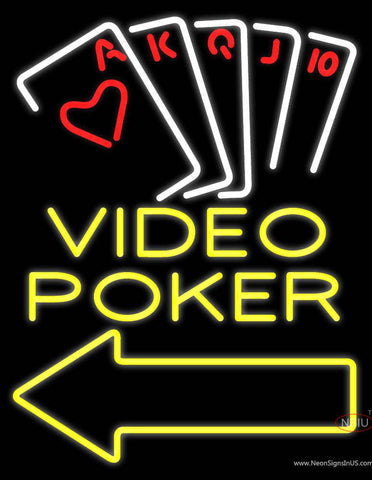 Custom Video Poker Real Neon Glass Tube Neon Sign 