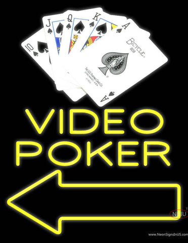 Custom Video Poker Real Neon Glass Tube Neon Sign 