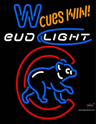 Custom W Cues Win Bud Light Logo Neon Sign  