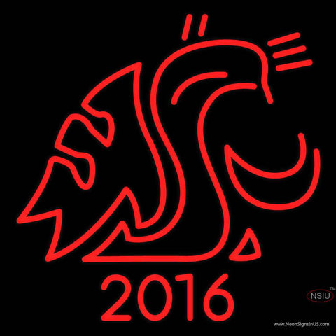 Custom Washington State Cougars Alternate  Logo Real Neon Glass Tube Neon Sign 