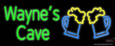 Custom Waynes Cave With Beer Mug Real Neon Glass Tube Neon Sign 