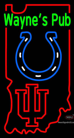 Custom Cecils Pub With Colts And Indiana Hoosiers Neon Sign  