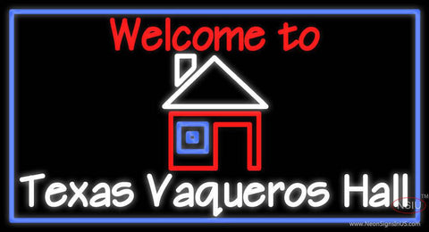 Custom Welcome To Texas Vaqueros Hall Real Neon Glass Tube Neon Sign