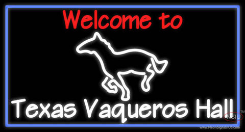 Custom Welcome To Texas Vaqueros Hall Real Neon Glass Tube Neon Sign