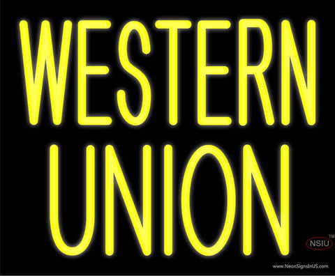 Custom Western Union Real Neon Glass Tube Neon Sign 